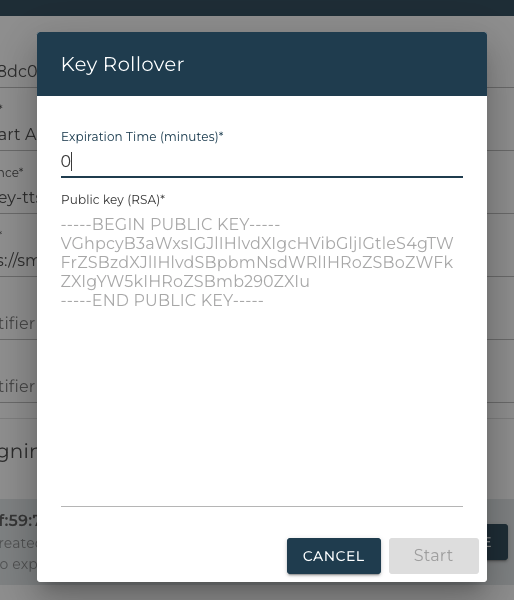Key Rollover form